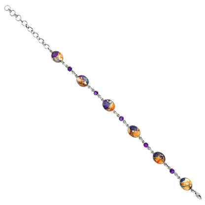 Premium Quality Spiny Oyster Turquoise & Amethyst Bracelet B-1006 32-EB10330
