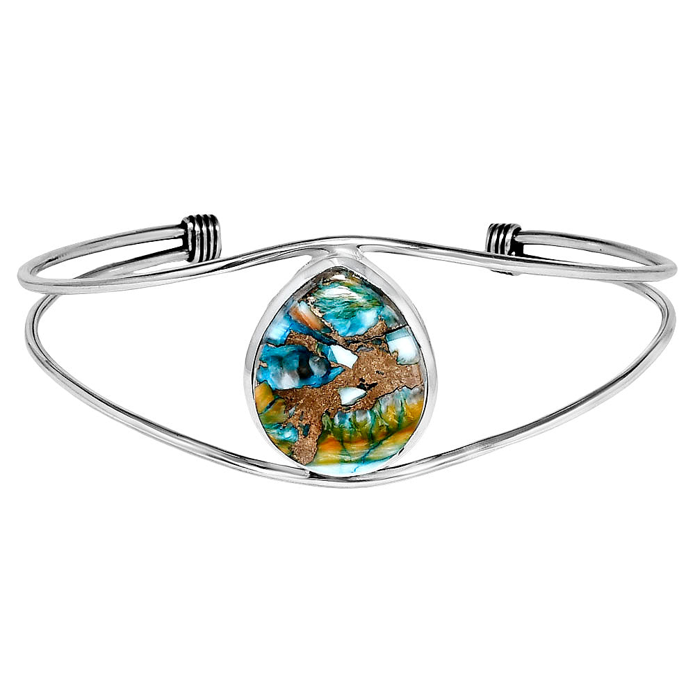 Premium Quality Spiny Oyster Turquoise Cuff Bangle Bracelet B-1013 32-EB10333