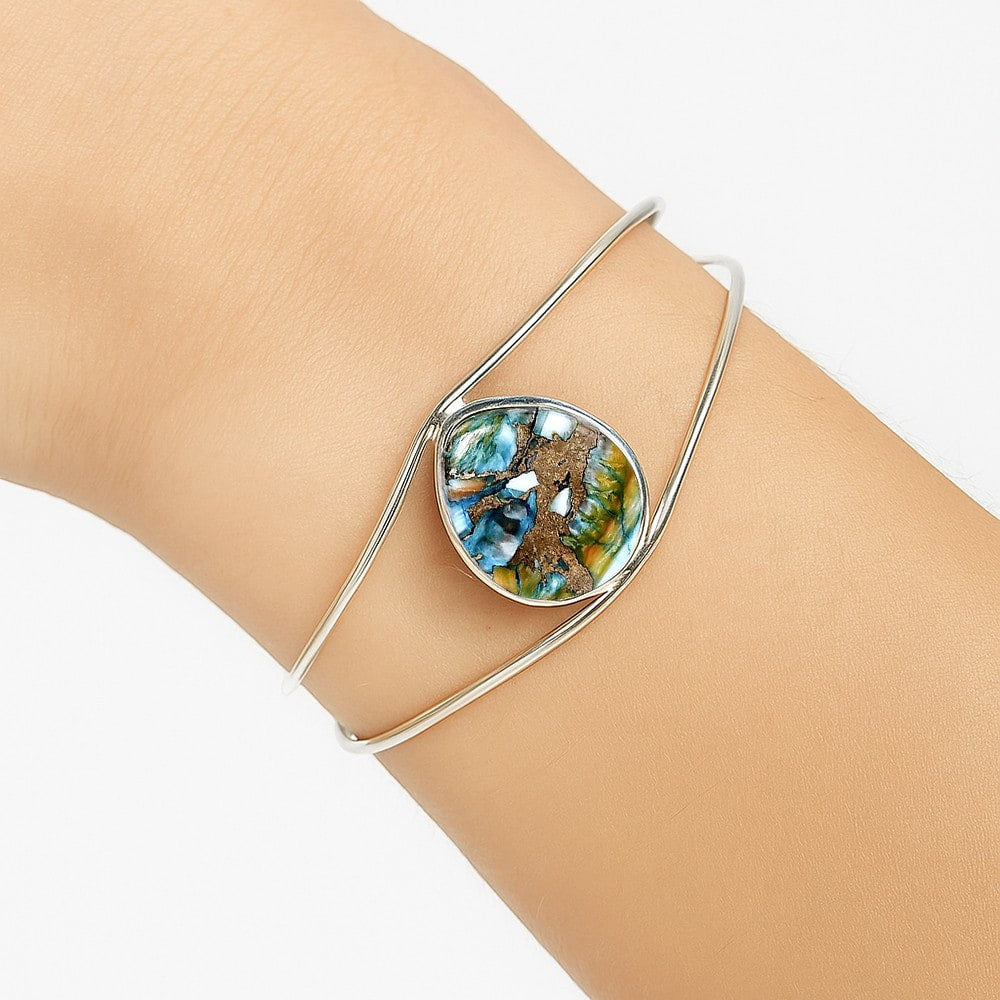 Premium Quality Spiny Oyster Turquoise Cuff Bangle Bracelet B-1013 32-EB10333