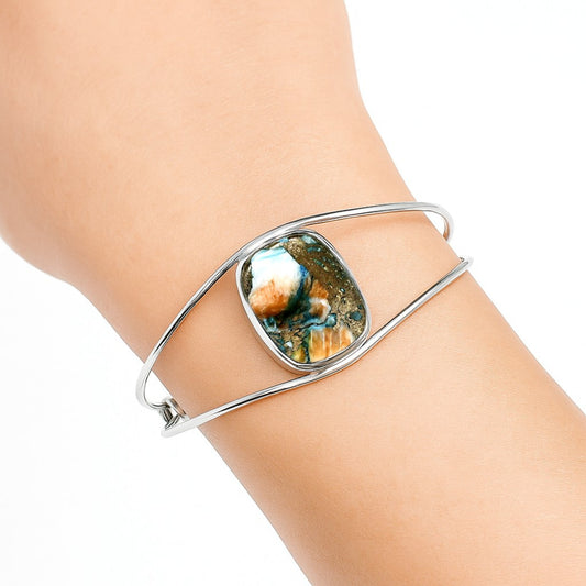Premium Quality Spiny Oyster Turquoise Cuff Bangle Bracelet B-1013 32-EB10337