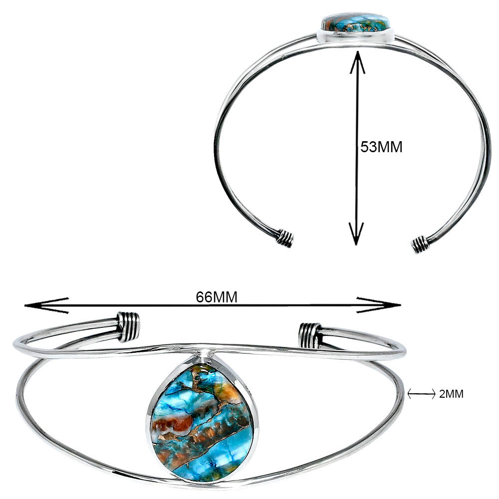 Premium Quality Spiny Oyster Turquoise Cuff Bangle Bracelet B-1013 32-EB10342