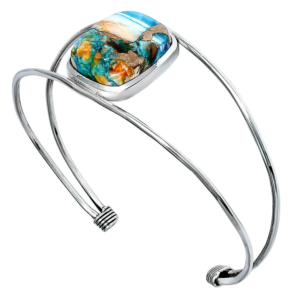 Premium Quality Spiny Oyster Turquoise Cuff Bangle Bracelet B-1013 32-EB10344