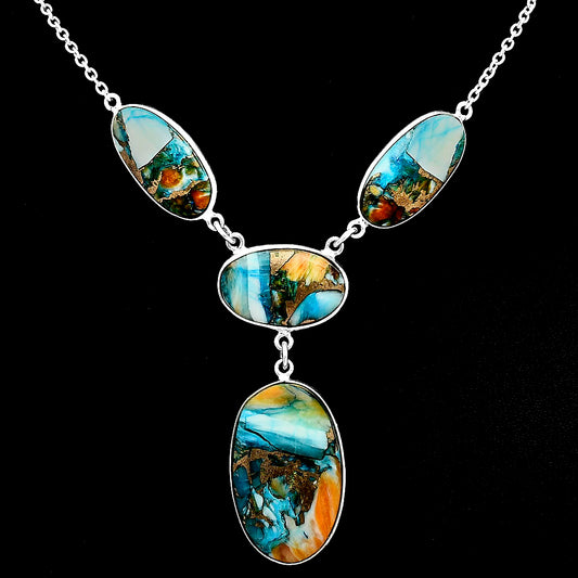 Premium Quality Spiny Oyster Turquoise - Arizona Necklace N-1013 32-EN10101