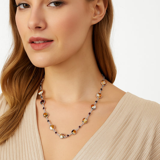 Premium Quality Spiny Oyster Turquoise & Garnet Necklace N-1024 32-EN10105
