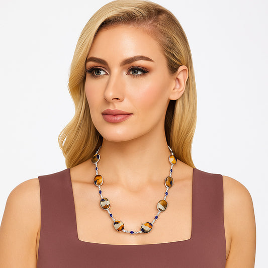 Premium Quality Spiny Oyster Turquoise & Amethyst Necklace N-1024 32-EN10108