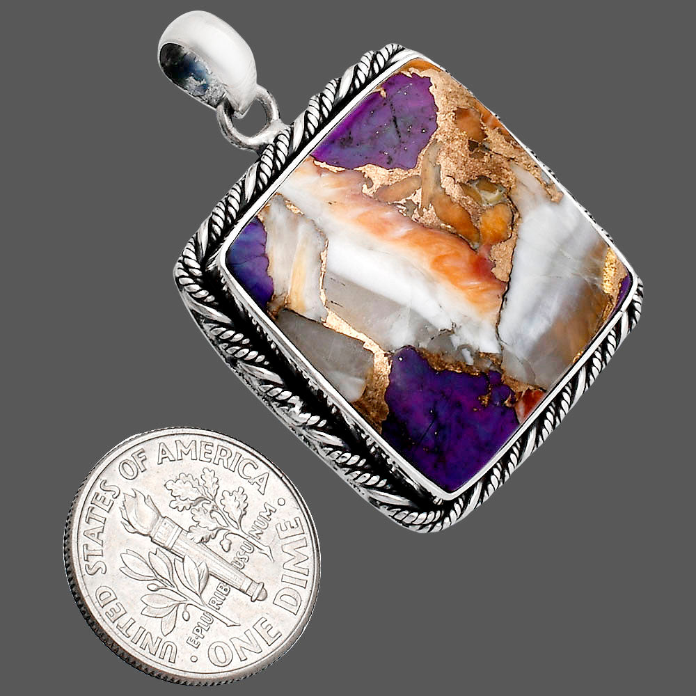 Premium Quality Spiny Oyster Turquoise Pendant P-1074 32-EP10201