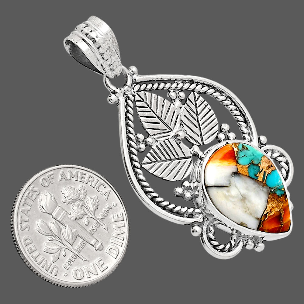 Premium Quality Spiny Oyster Turquoise - Arizona Pendant P-1258 32-EP10213