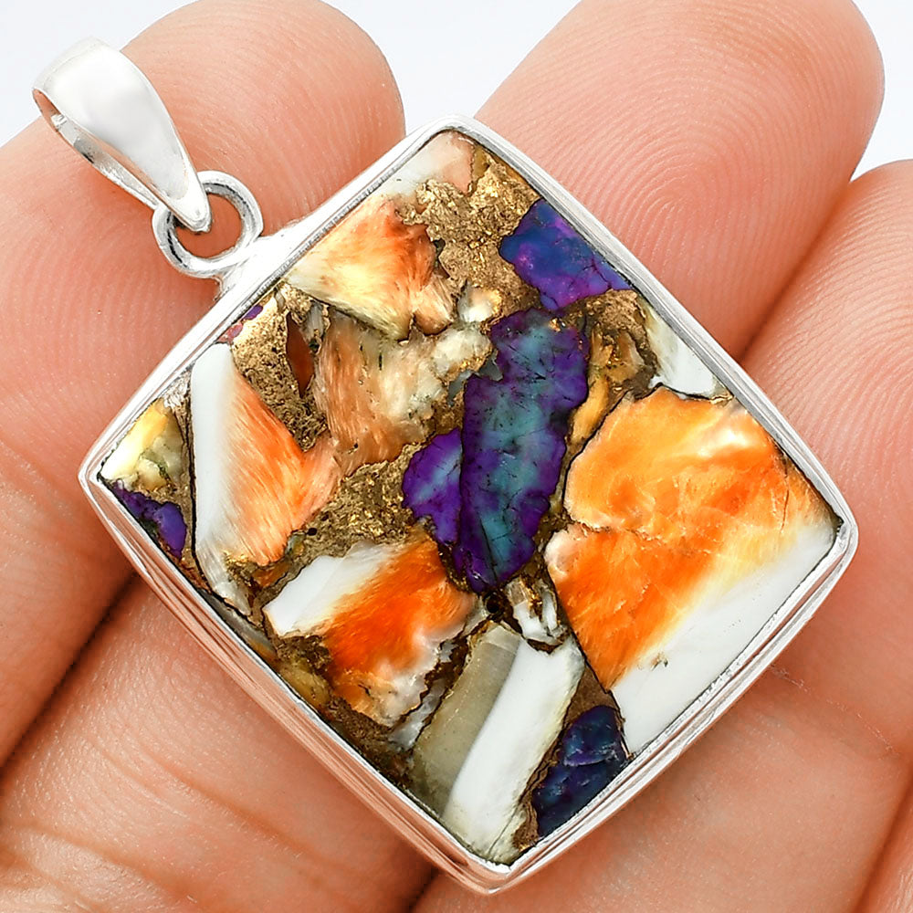 Premium Quality Spiny Oyster Turquoise - Arizona Pendant P-1124 32-EP10214