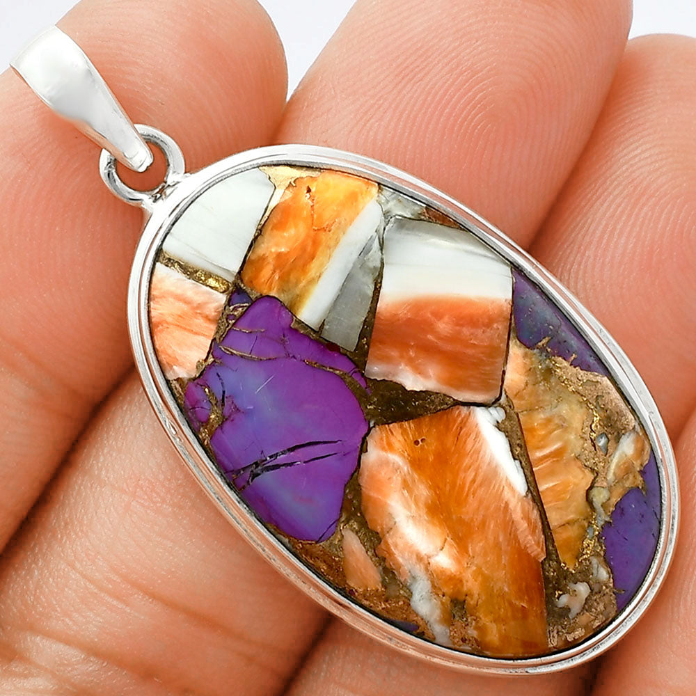 Premium Quality Spiny Oyster Turquoise - Arizona Pendant P-1124 32-EP10215