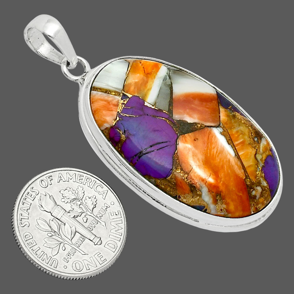 Premium Quality Spiny Oyster Turquoise - Arizona Pendant P-1124 32-EP10215