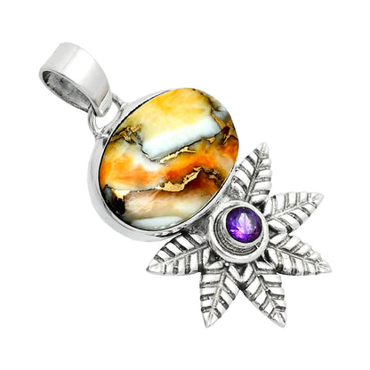 Premium Quality Spiny Oyster Turquoise & Amethyst Pendant P-1425 32-EP10224