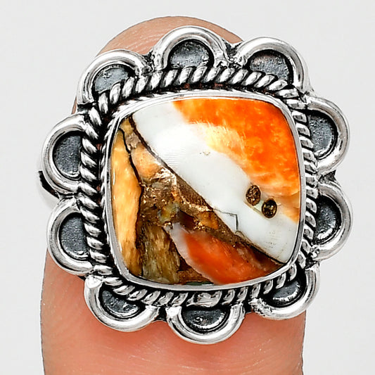 Premium Quality Spiny Oyster Turquoise - Arizona Ring size-7 R-1221 32-ER12258