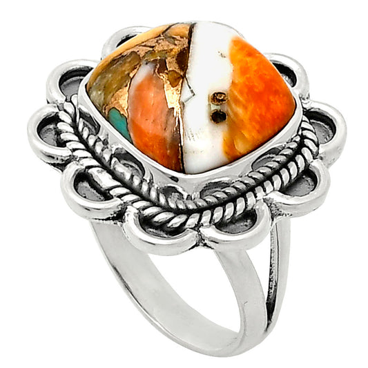 Premium Quality Spiny Oyster Turquoise - Arizona Ring size-7 R-1221 32-ER12258