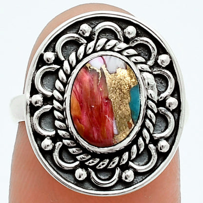 Premium Spiny Oyster Turquoise - Arizona Ring size-6 R-1256 32-ER12269