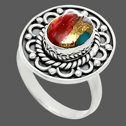 Premium Spiny Oyster Turquoise - Arizona Ring size-6 R-1256 32-ER12269