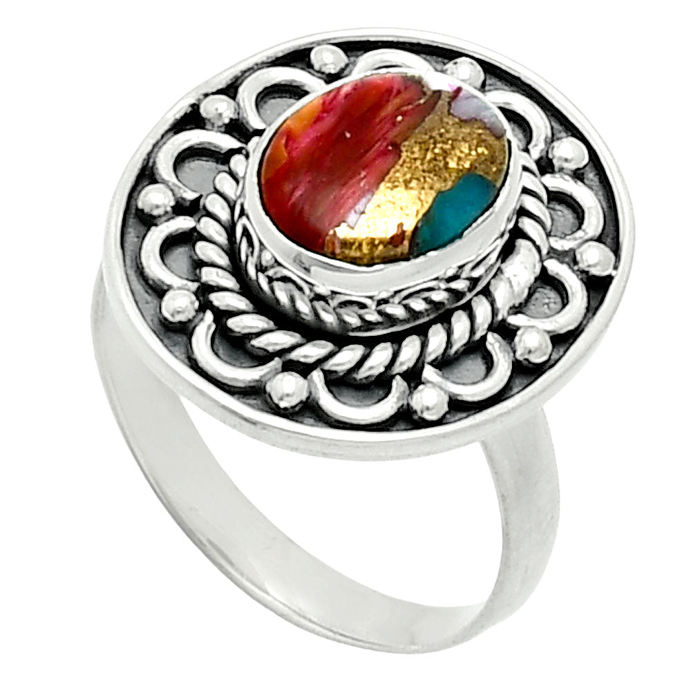 Premium Spiny Oyster Turquoise - Arizona Ring size-6 R-1256 32-ER12269