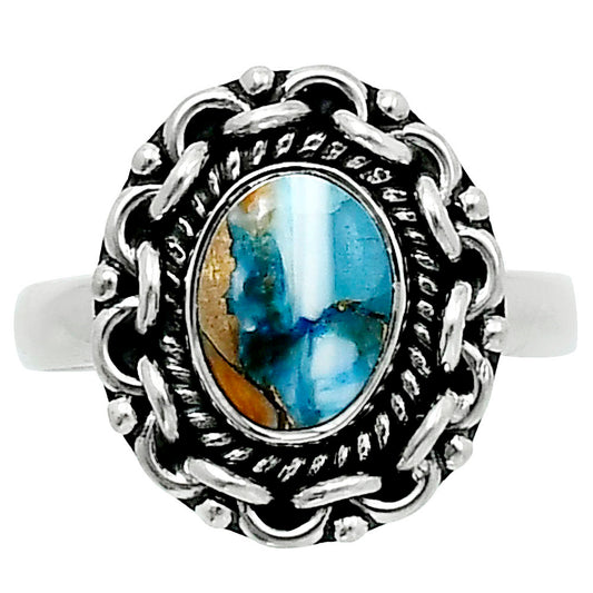 Premium Spiny Oyster Turquoise Ring size-8 R-1667 32-ER12486
