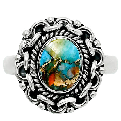 Premium Spiny Oyster Turquoise Ring size-8 R-1667 32-ER12487