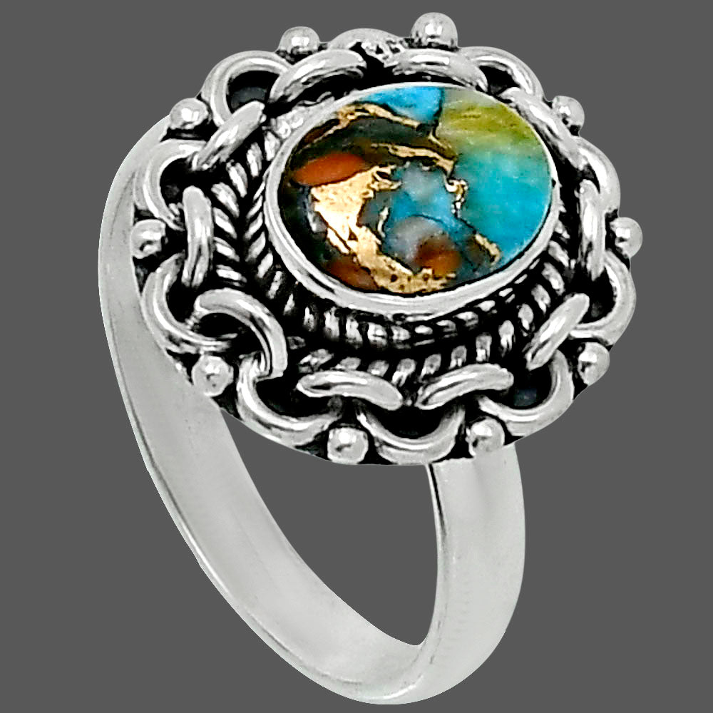 Premium Spiny Oyster Turquoise Ring size-8 R-1667 32-ER12487