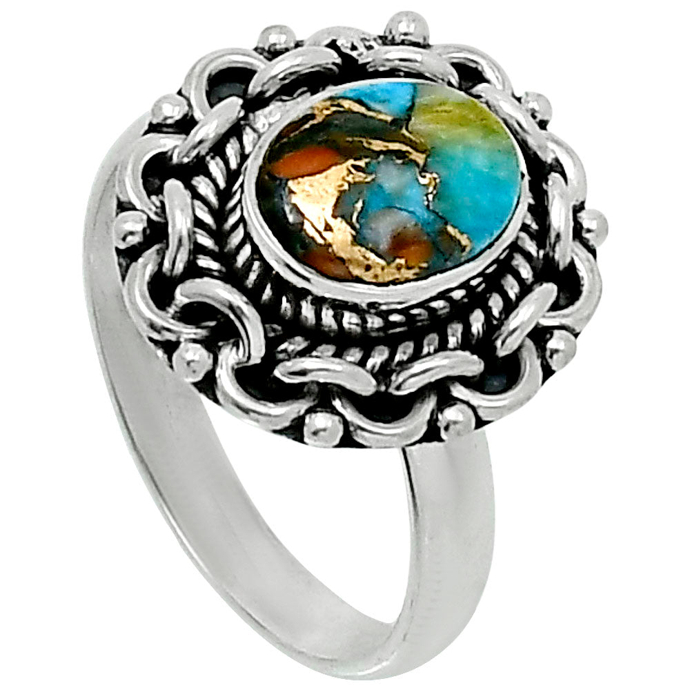 Premium Spiny Oyster Turquoise Ring size-8 R-1667 32-ER12487