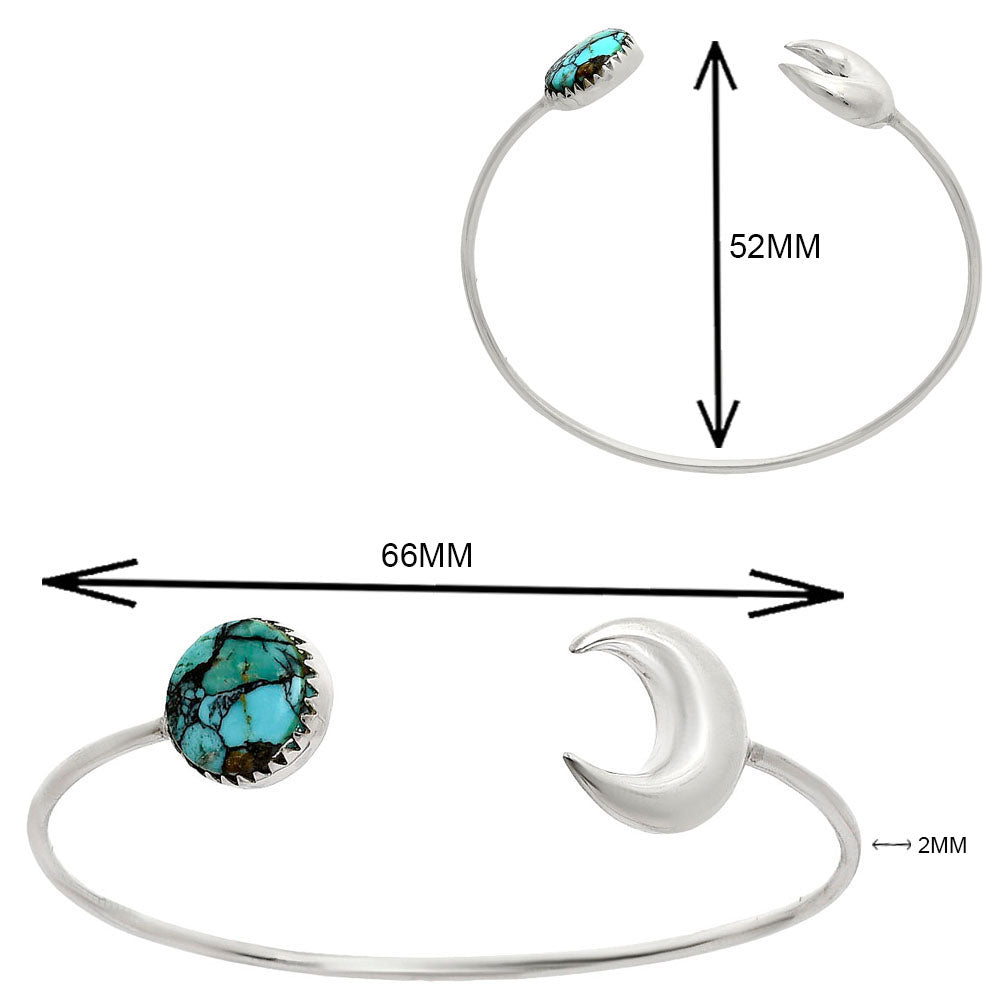 Moon - Lucky Charm Tibetan Turquoise Cuff Bangle Bracelet B-1046 33-EB10359