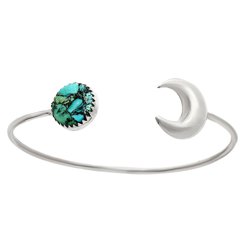 Moon - Lucky Charm Tibetan Turquoise Cuff Bangle Bracelet B-1046 33-EB10360