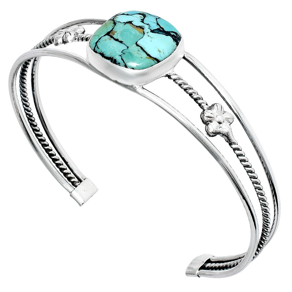 Premium Lucky Charm Tibetan Turquoise Cuff Bangle Bracelet B-1012 33-EB10362
