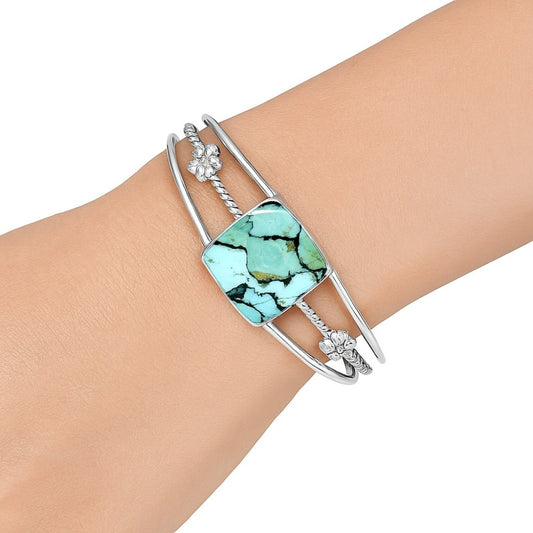 Premium Lucky Charm Tibetan Turquoise Cuff Bangle Bracelet B-1012 33-EB10362