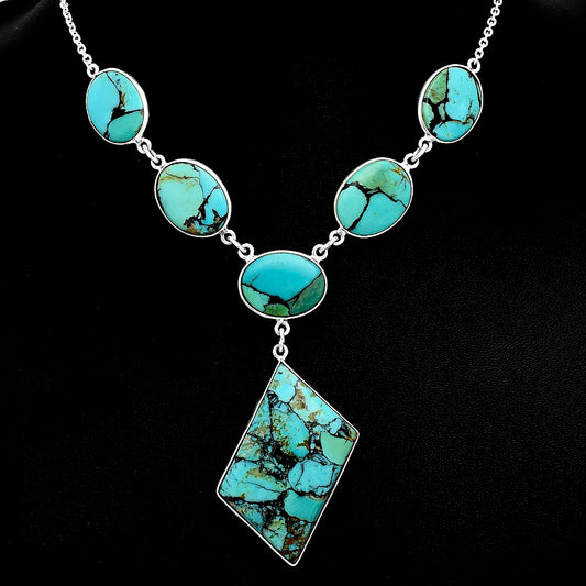 Premium Quality Lucky Charm Tibetan Turquoise Necklace N-1013 33-EN10109