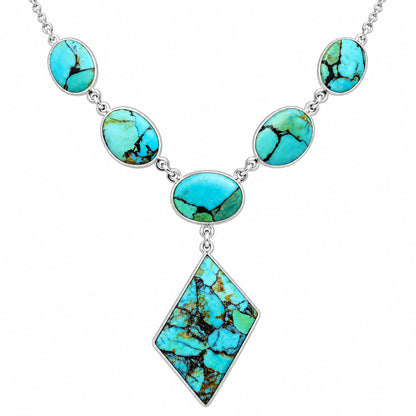 Premium Quality Lucky Charm Tibetan Turquoise Necklace N-1013 33-EN10109