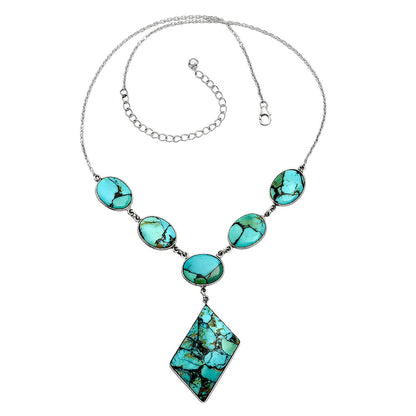 Premium Quality Lucky Charm Tibetan Turquoise Necklace N-1013 33-EN10109