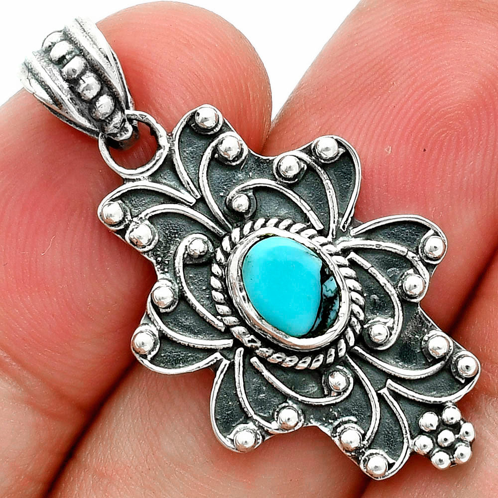 Premium Lucky Charm Tibetan Turquoise Pendant P-1558 33-EP10247
