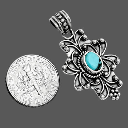 Premium Lucky Charm Tibetan Turquoise Pendant P-1558 33-EP10247