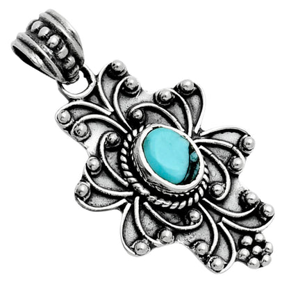 Premium Lucky Charm Tibetan Turquoise Pendant P-1558 33-EP10247