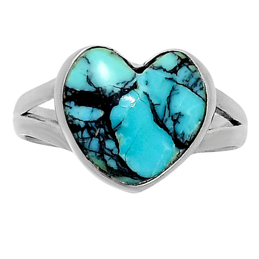 Premium Heart Lucky Charm Tibetan Turquoise Ring size-8 R-1073 33-ER12632