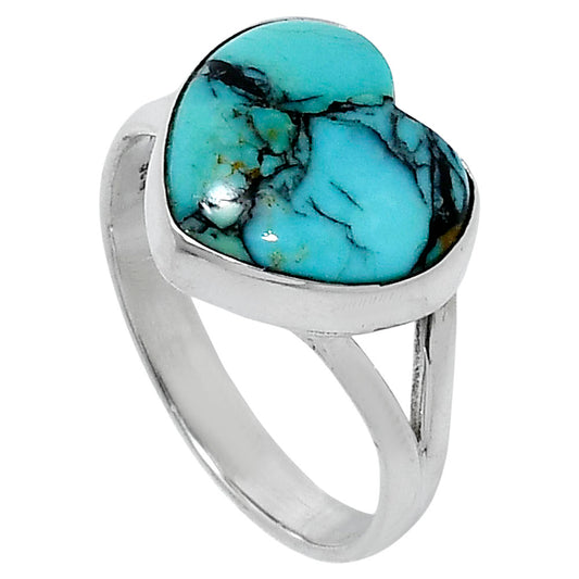 Premium Heart Lucky Charm Tibetan Turquoise Ring size-9 R-1073 33-ER12641