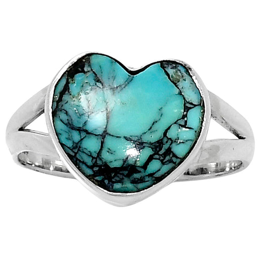 Premium Heart Lucky Charm Tibetan Turquoise Ring size-9 R-1073 33-ER12644
