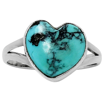 Premium Heart Lucky Charm Tibetan Turquoise Ring size-10 R-1073 33-ER12649