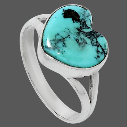 Premium Heart Lucky Charm Tibetan Turquoise Ring size-10 R-1073 33-ER12649