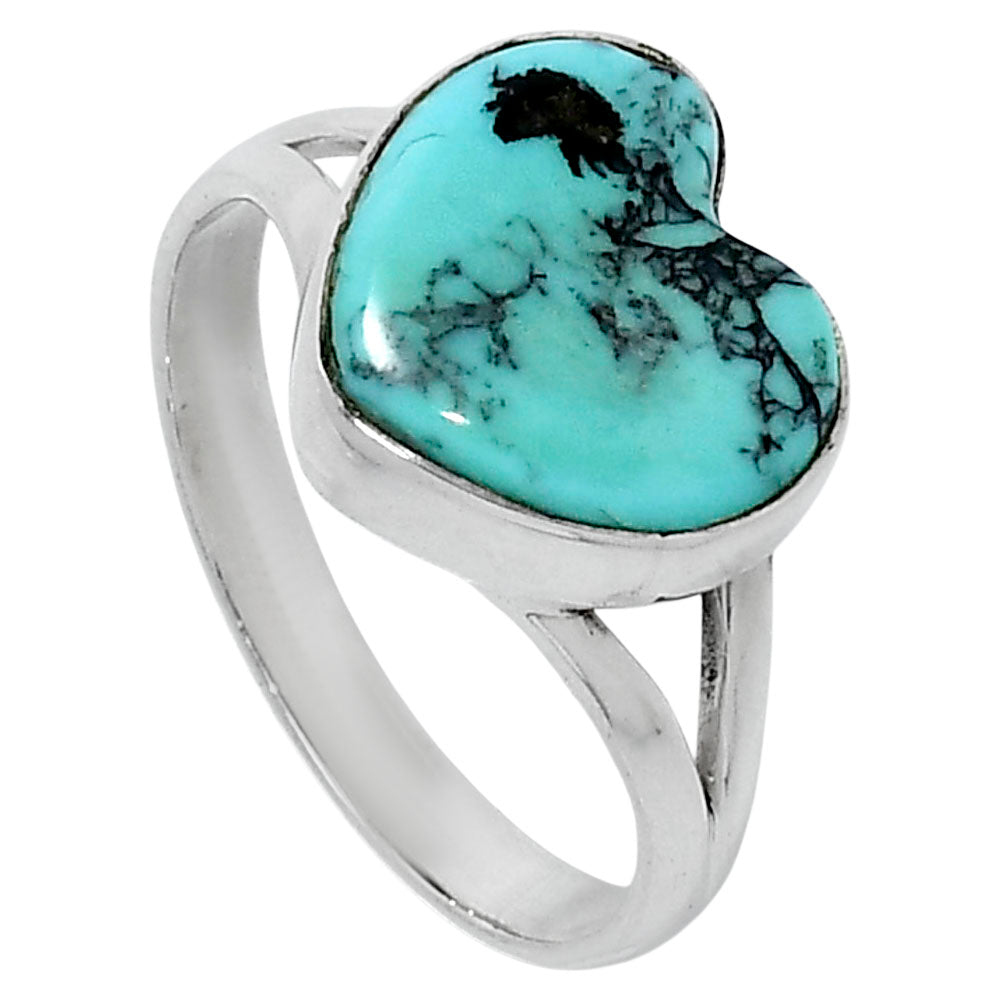 Premium Heart Lucky Charm Tibetan Turquoise Ring size-10 R-1073 33-ER12649