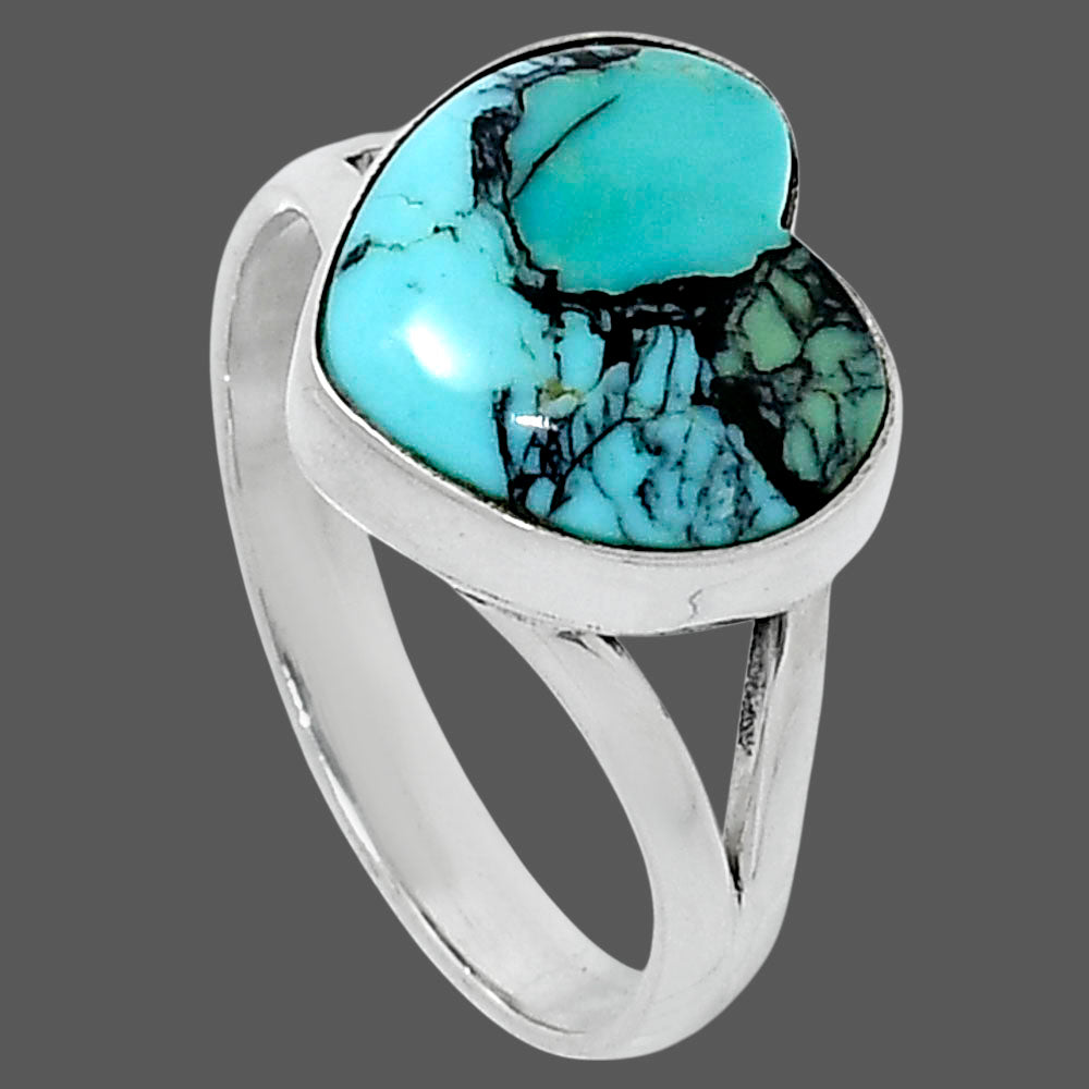 Premium Heart Lucky Charm Tibetan Turquoise Ring size-10 R-1073 33-ER12651