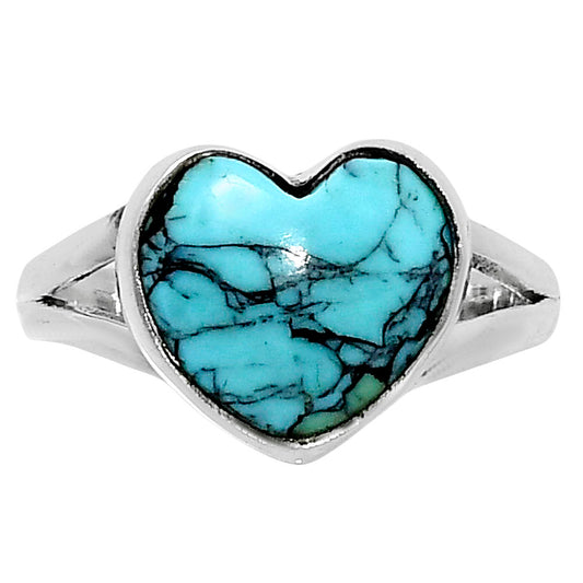 Premium Heart Lucky Charm Tibetan Turquoise Ring size-10 R-1073 33-ER12652
