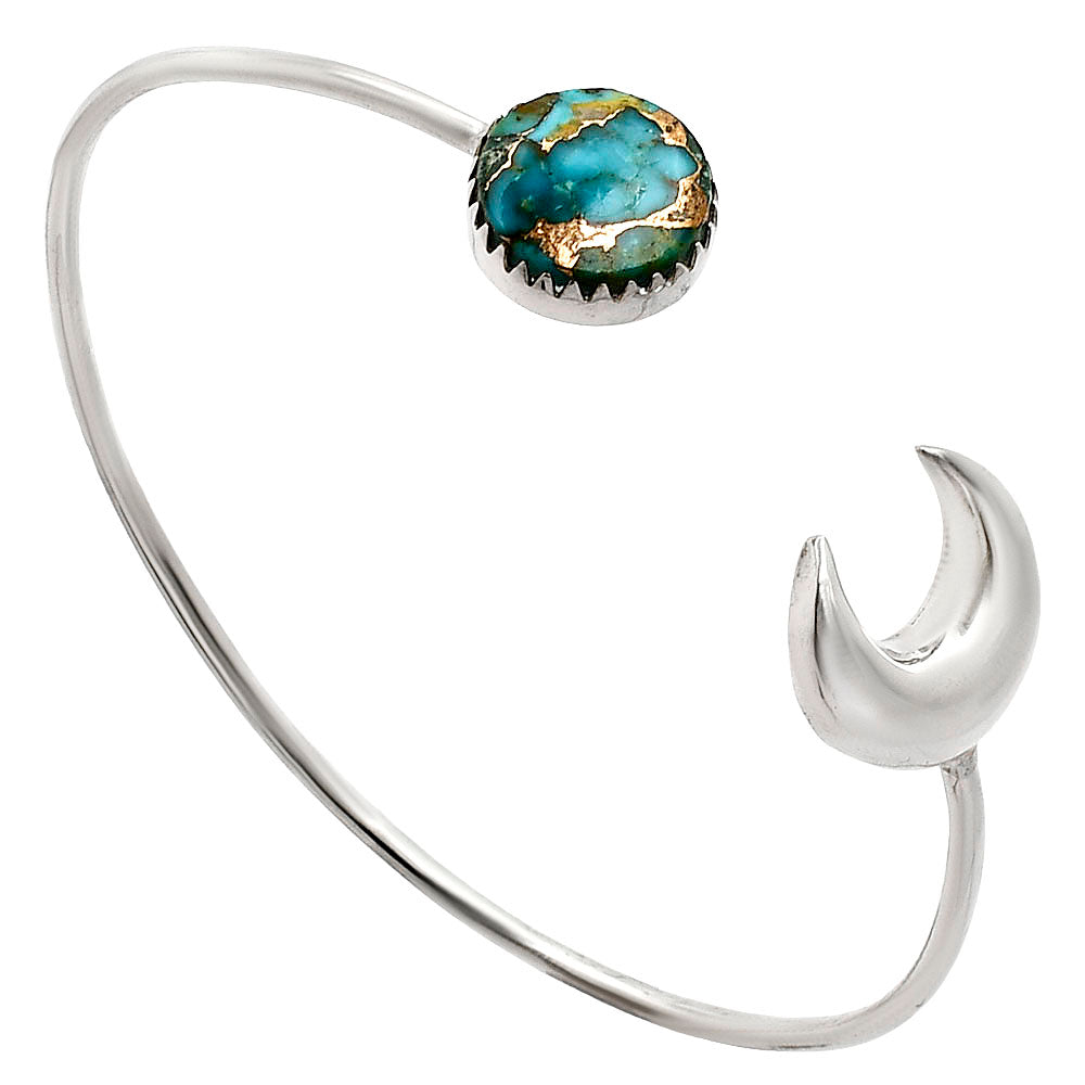 Moon - Kingman Copper Teal Turquoise Cuff Bangle Bracelet B-1046 34-EB10366