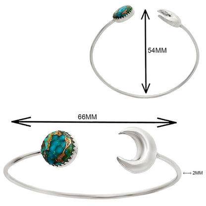 Moon - Kingman Copper Teal Turquoise Cuff Bangle Bracelet B-1046 34-EB10366