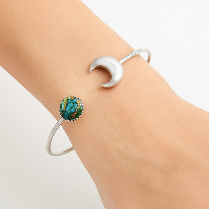 Moon - Kingman Copper Teal Turquoise Cuff Bangle Bracelet B-1046 34-EB10366