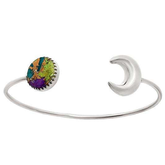 Crescent Moon - Multi Copper Turquoise Cuff Bangle Bracelet B-1046 34-EB10367