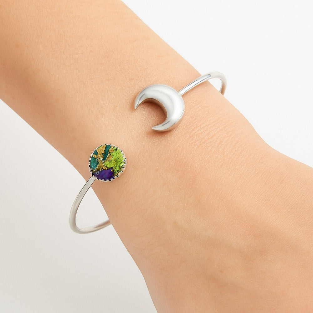 Crescent Moon - Multi Copper Turquoise Cuff Bangle Bracelet B-1046 34-EB10367