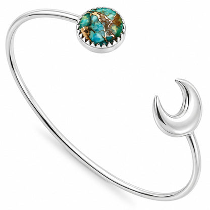 Moon - Kingman Copper Teal Turquoise Cuff Bangle Bracelet B-1046 34-EB10368