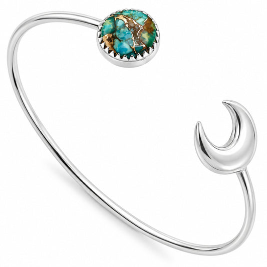 Moon - Kingman Copper Teal Turquoise Cuff Bangle Bracelet B-1046 34-EB10368