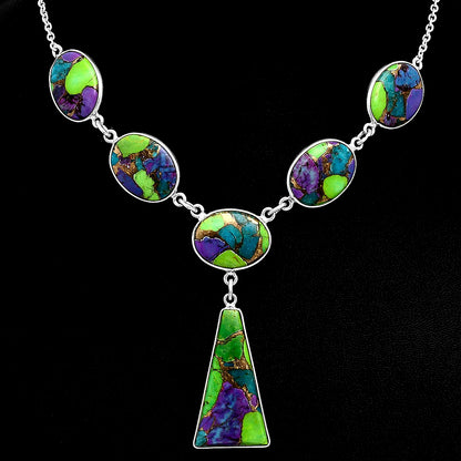 Premium Quality Multi Copper Turquoise - Arizona Necklace N-1013 34-EN10115